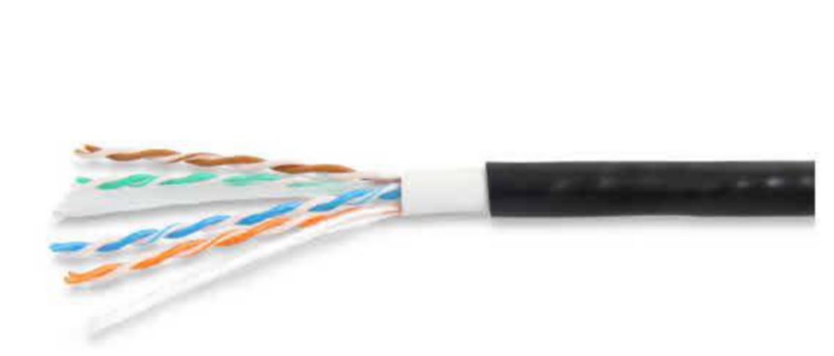 Nätverksdatakabel Eurolan CAT6 U/UTP utomhusförläggning Fca/Dca - NÄTVERKSDATAKABEL-CAT6 UTOMHUS EUROLAN U/UTP DCA K500 SVART