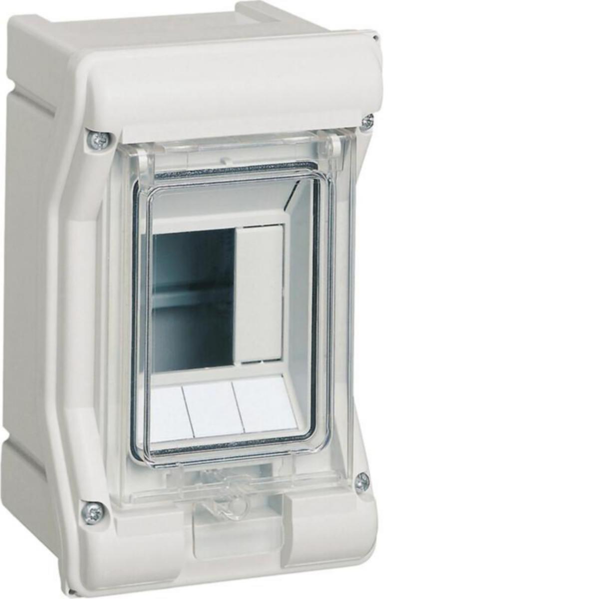Modulkapsling ytmontage Hager Vector IP65 - MODULKAPSLING YTMONTAGE VE103SN 1X3MOD IP65 PC-UV