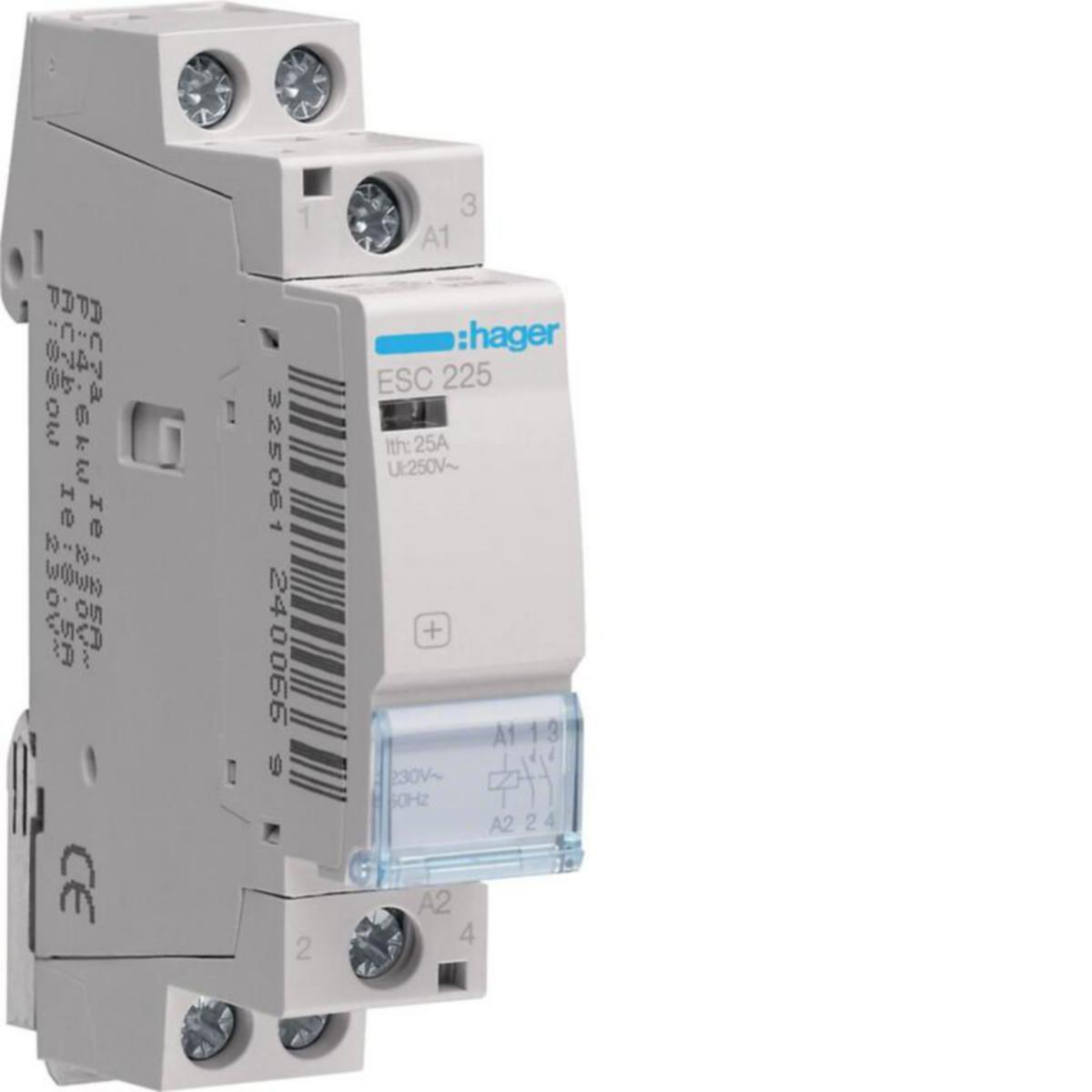 Kontaktori Hager - HAGER KONTAKTOR ESC225 2S 25A 230VAC