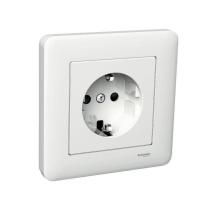 Vägguttag Schneider Electric Exxact 1-vägs med täckplatta