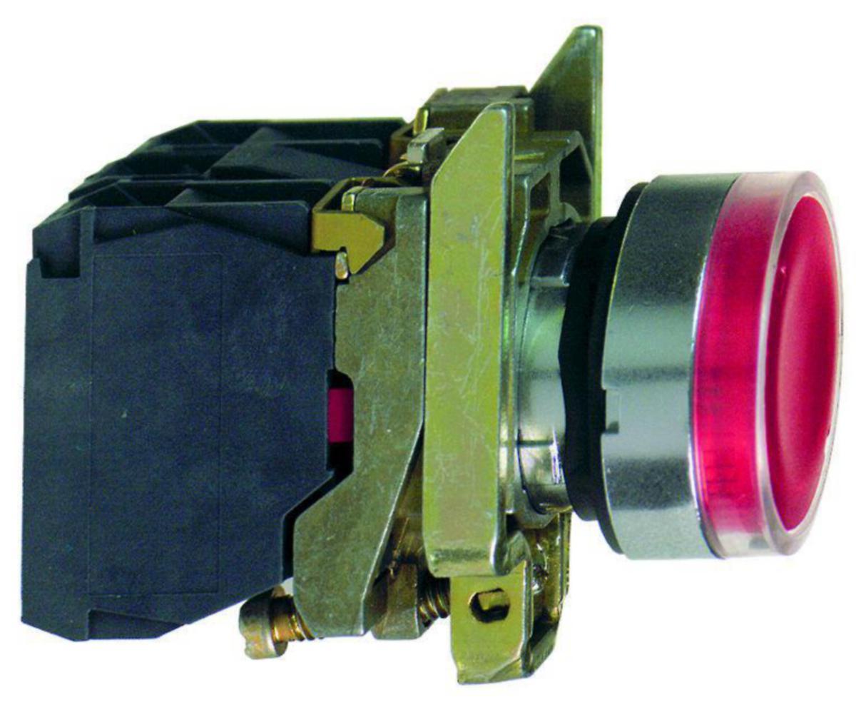 LED-Lamptryckknapp Schneider Electric Harmony XB4 - LAMPTRYCKKNAPP SCHNEIDER XB4BW34B5 LED 24V RÖD NO+NC