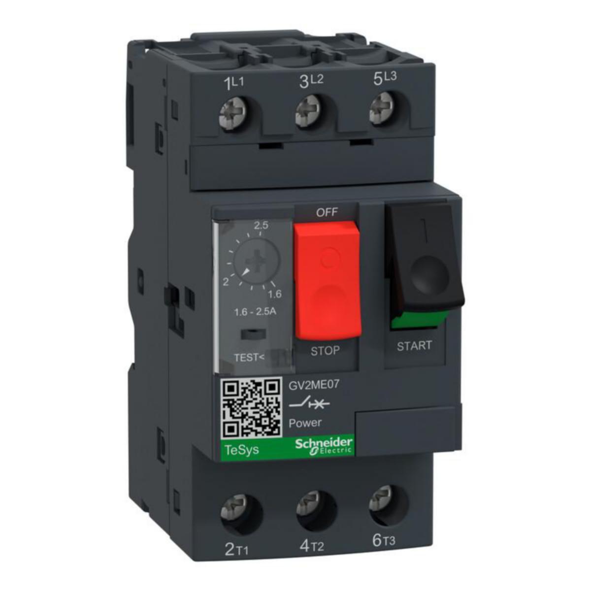Motorskyddsbrytare Schneider Electric TeSys GV2ME - MOTORSKYDDSBRYTARE TESYS GV2ME07 1.6-2.5A