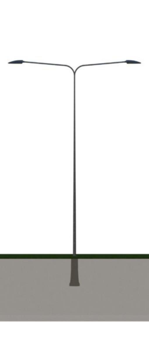 Konisk stolpe SJ dubbelarm - KONISK STOLPE MED DUBBELARM T115B110K/SJK
