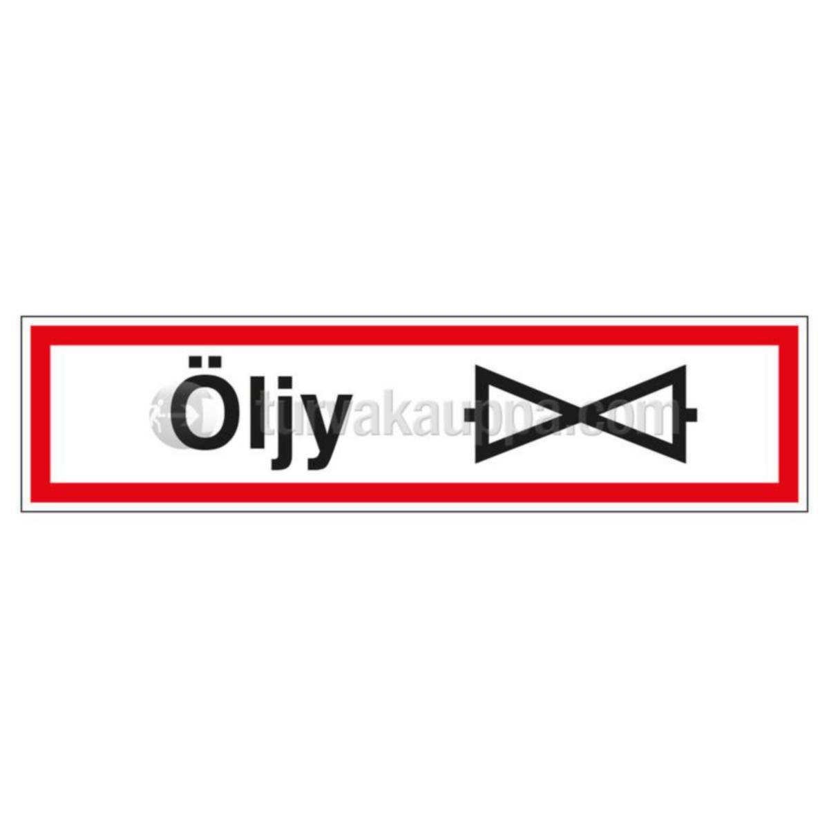 Varningsskylt olja SWM - MARKERINGSSKYLT SWM ÖLJY+SULKUMERKKI 400x100 PLAST