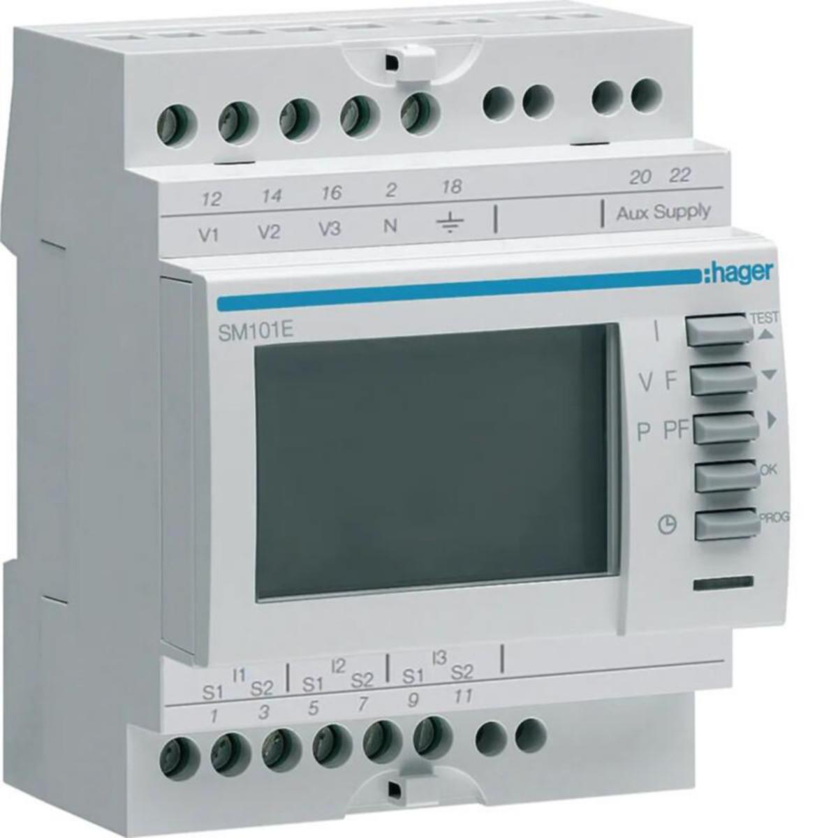 Multimeter Hager SM101E - MULTI-MÄTARE SM101E I/U/V/F/P/PF/H DIN
