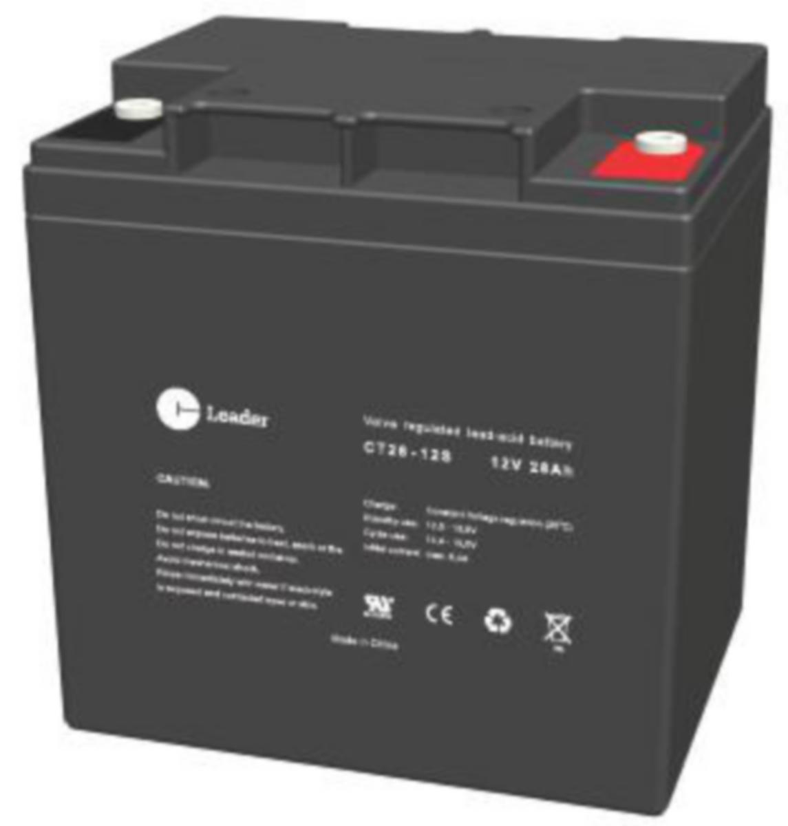 Ventilreglerad blybatteri (AGM) för allmänt bruk CT-Leader - AGM BLY ACKU CT-LEADER CT28-12S 12V/28Ah F6-POL