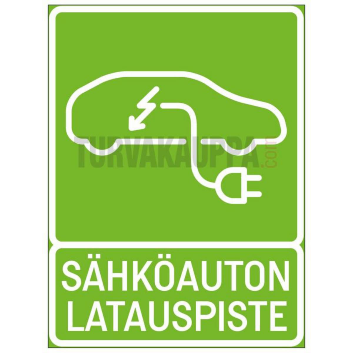 Skylt för laddning av elbil, aluminium ST - MARKERINGSSKYLT ST SÄHKÖAUTON LATAUS 600x800 K-AL