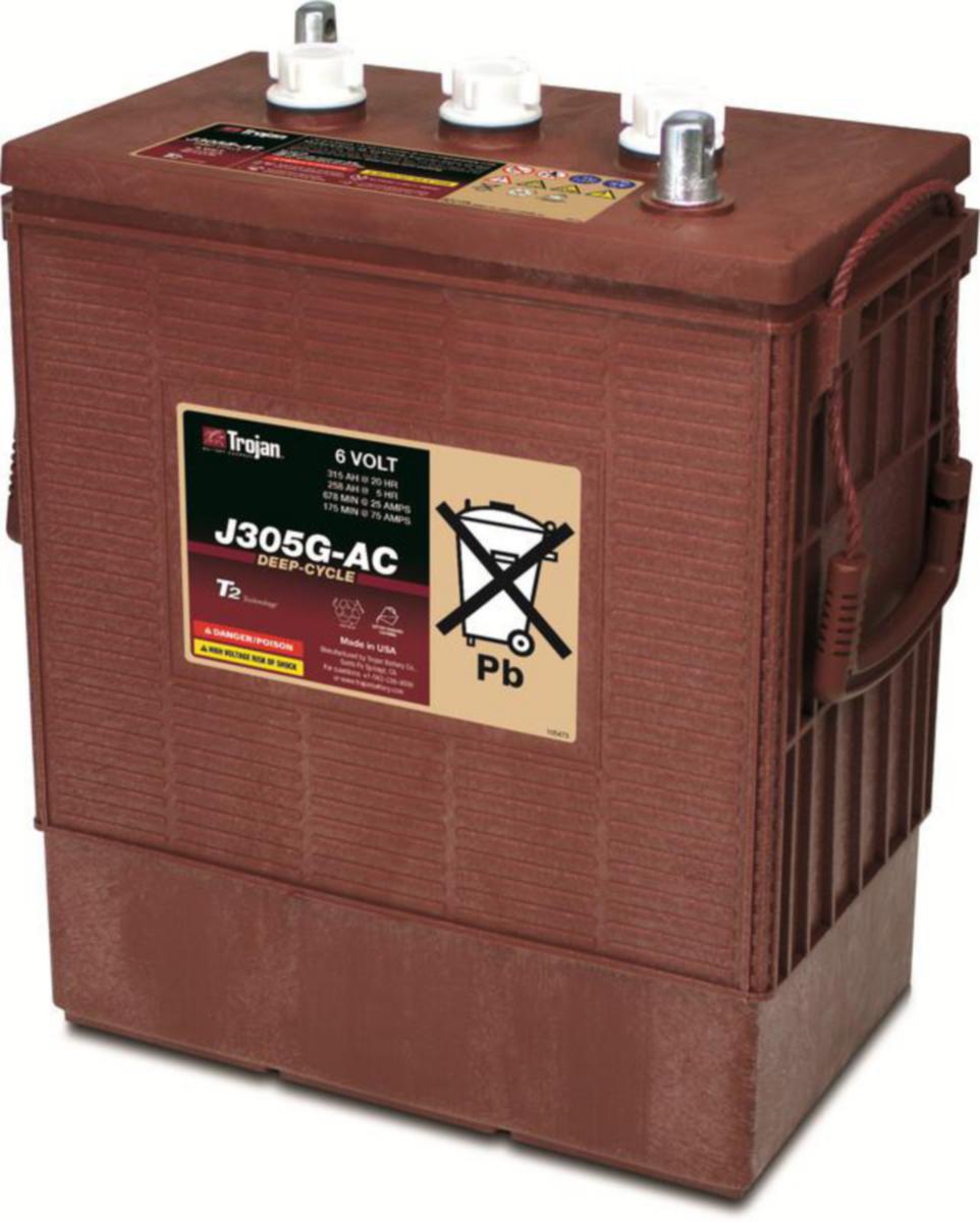 Batteri för sol och vindkraft, öppen, Trojan - ACKU BLY ÖPPEN TROJAN TROJAN J-305G-AC-UT 6V 315Ah