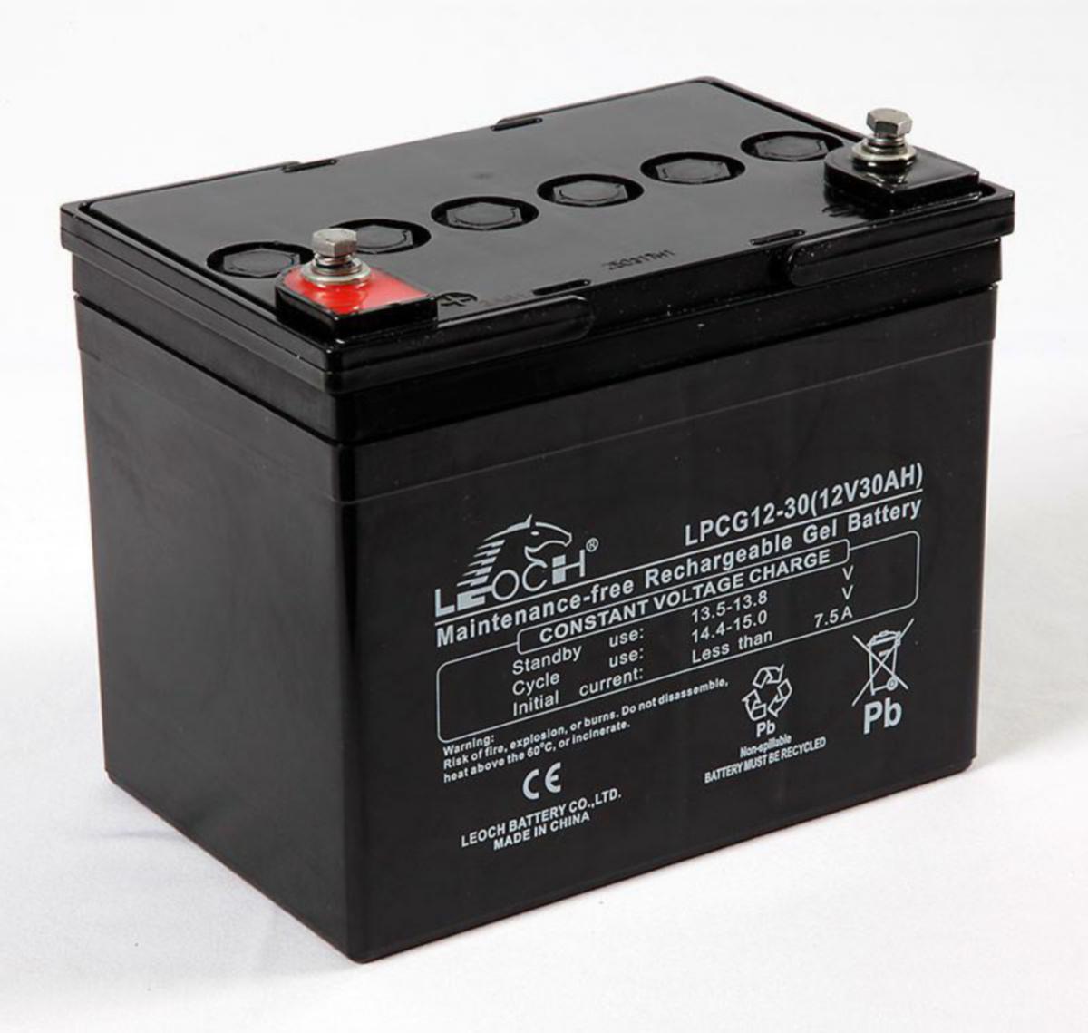 Gelbatteri för elektriska rullstolar/mopeder Leoch - GEL BLY ACKU LEOCH LPCG12-30 12V 30Ah