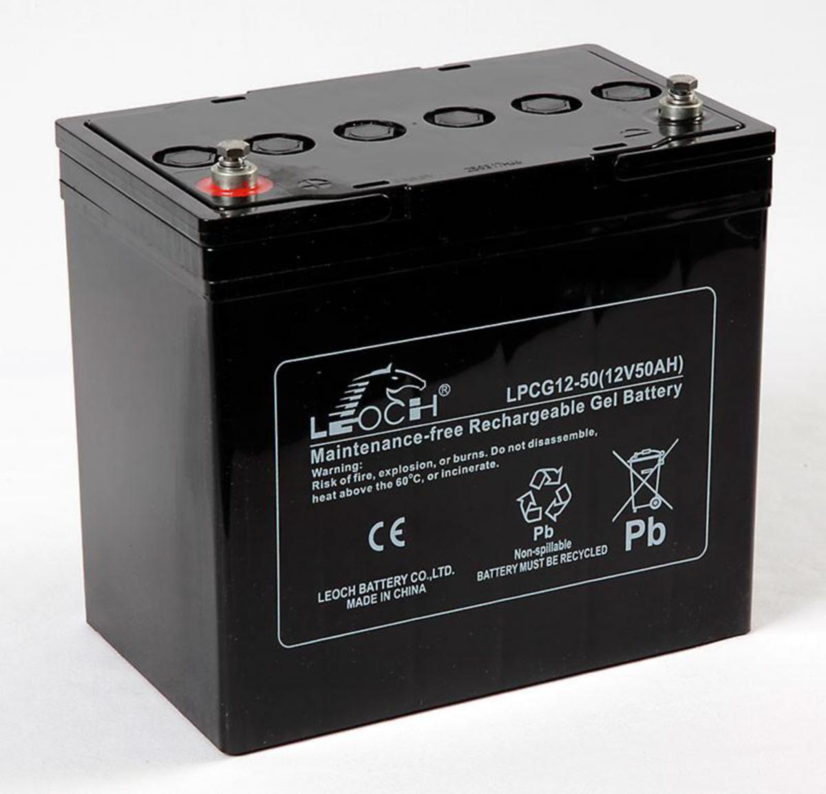 Gelbatteri för elektriska rullstolar/mopeder Leoch - GEL BLY ACKU LEOCH LPCG12-50 12V 50Ah