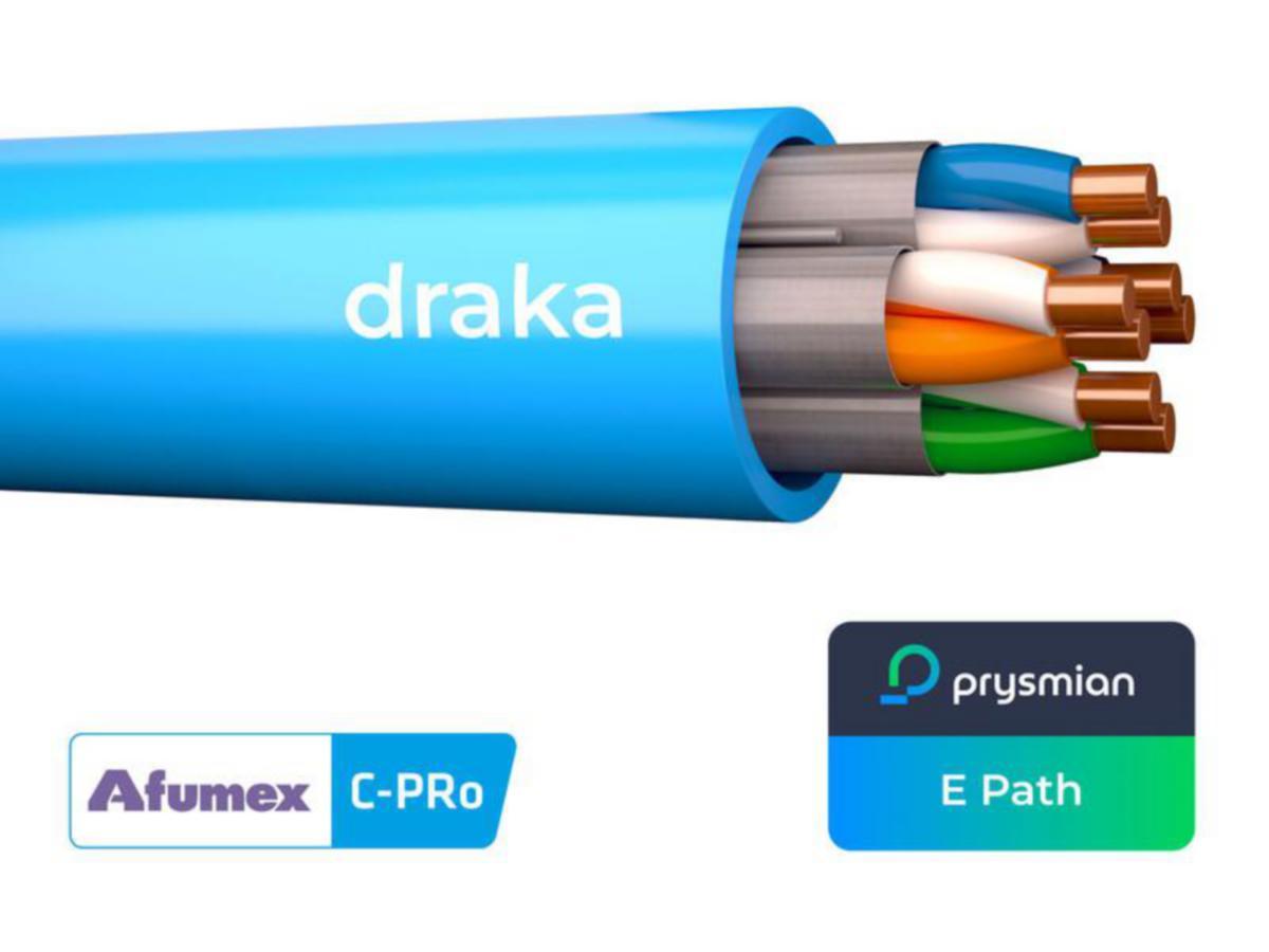 Tietoverkkokaapeli-CAT6A Draka Afumex U/FTP CCA - DATAKABEL AFUMEX UC500-HF C-PRO C6A U/FTP 4P