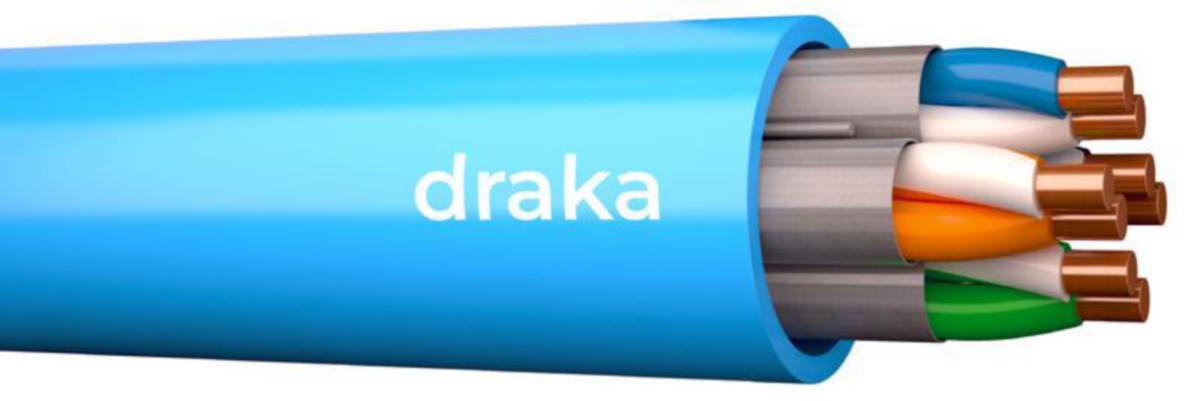 Nätverksdatakabel Draka Cat6A skärmad - DATAKABEL AFUMEX UC500 C6A U/FTP 4P RX305 DCA