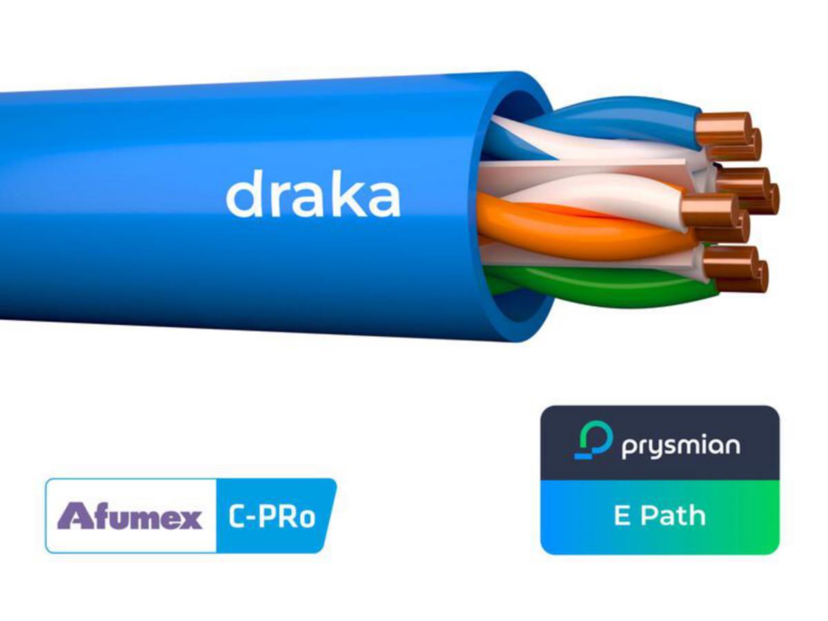 Tietoverkkokaapeli-CAT6 Draka Afumex U/UTP CCA - DATAKABEL AFUMEX UC400-HF C-PRO C6 U/UTP 4P CCA