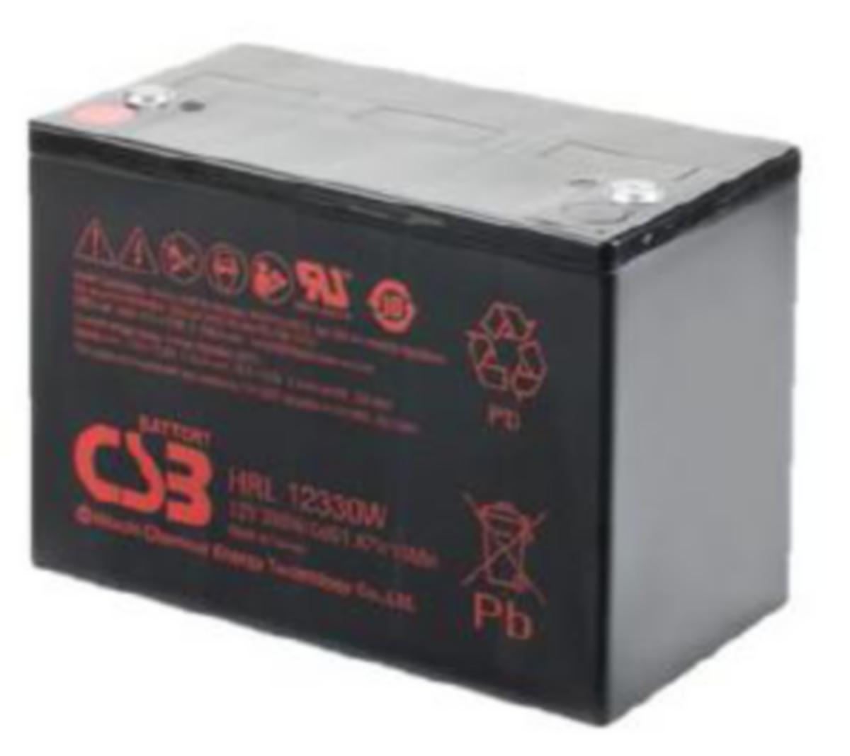 Ventilreglerad blybatteri (AGM) UPS- och Telecom CSB - AGM BLY ACKU CSB HRL12330WFR 12V/100Ah(C20) T6