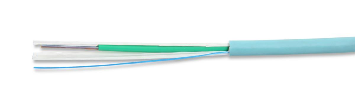 Optisk fiberkabel Eurolan OM3 in-/ut Dca - OPTISK KABEL IN-/UT EUROLAN 6 OM3. LSZH. AQUA