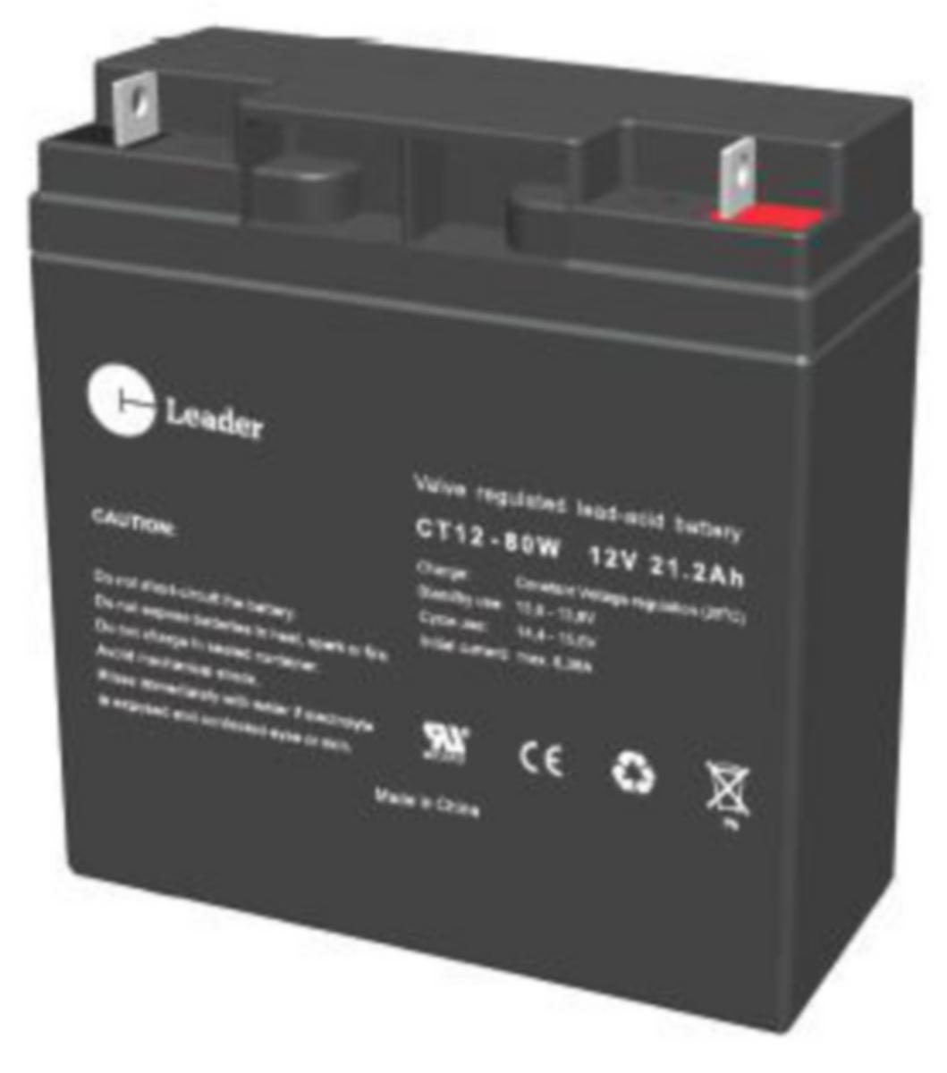 Ventilreglerad blybatteri (AGM) för UPS, CT-Leader - AGM BLY ACKU CT12-80W 12V/21.2AH (C20)