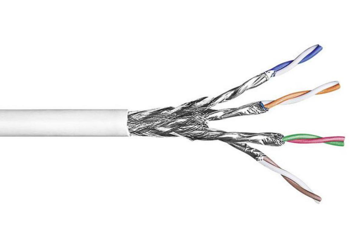 Nätverksdatakabel Netconnect CAT6A F/FTP CCA - NÄTVERKSKABEL-CAT7 NETCONNECT CS54ZC VIT C7 4/23 S/FTP RL
