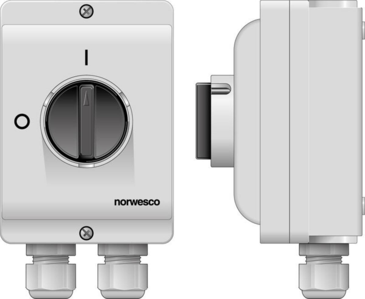 Säkerhetsbrytare vred Norwesco ESWP1 25A/M25 - SÄKERHETSBRYTARE NORWESCO ESWP1 425H 4x25A+HKO 11kW IP65