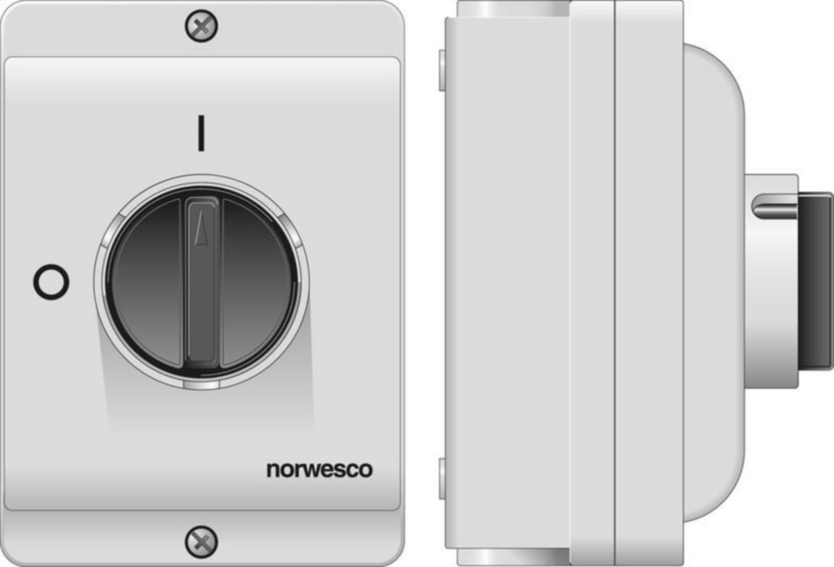 Säkerhetsbrytare vred Norwesco ESWPX 10A ja 16A/M20 - SÄKERHETSBRYTARE NORWESCO ESWPx310 3x10A 6kW IP65