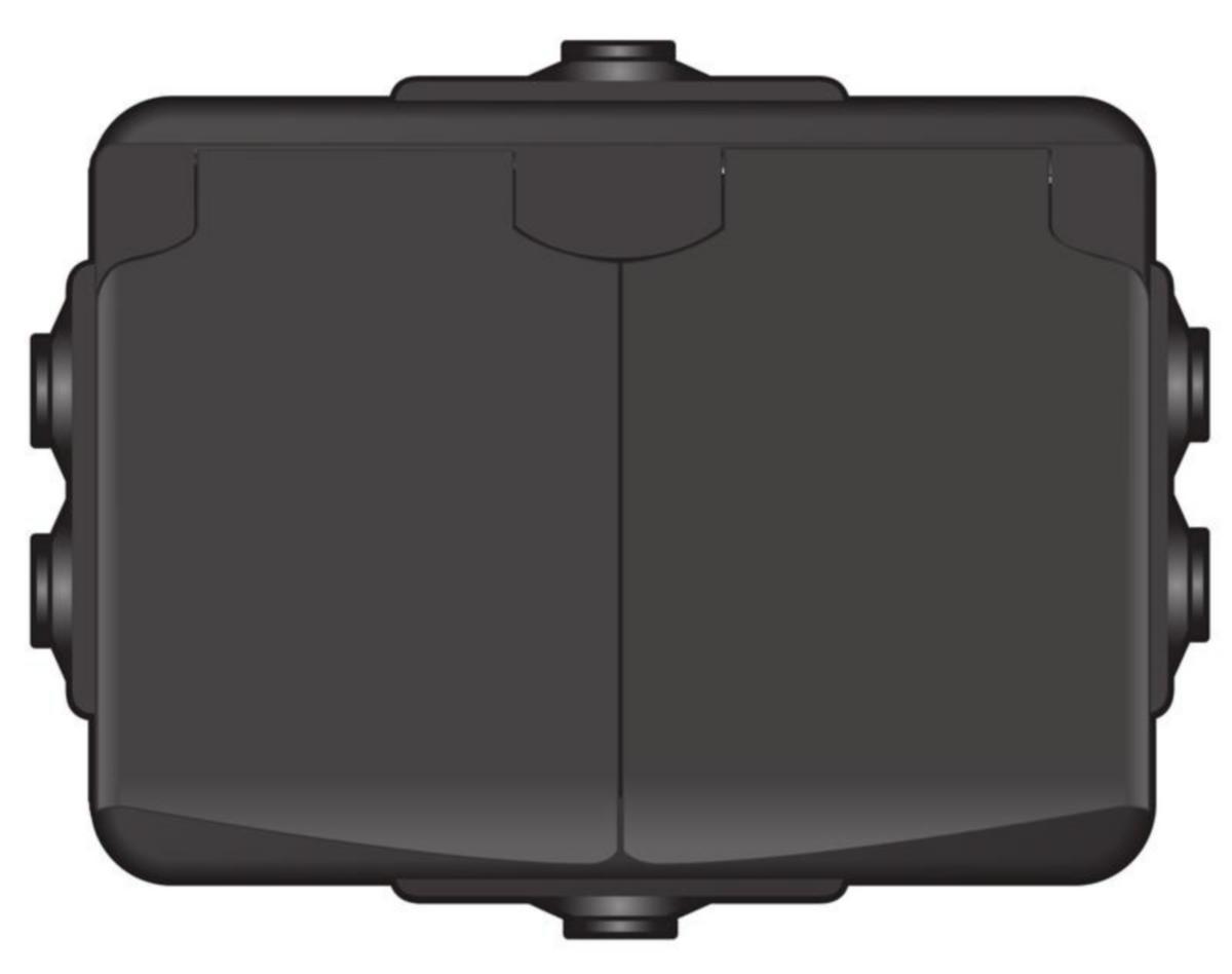 Vägguttag Norwesco AquaBest - VÄGGUTTAG NORWESCO 2S/16A/250V/IP44 PPR 0X SVART