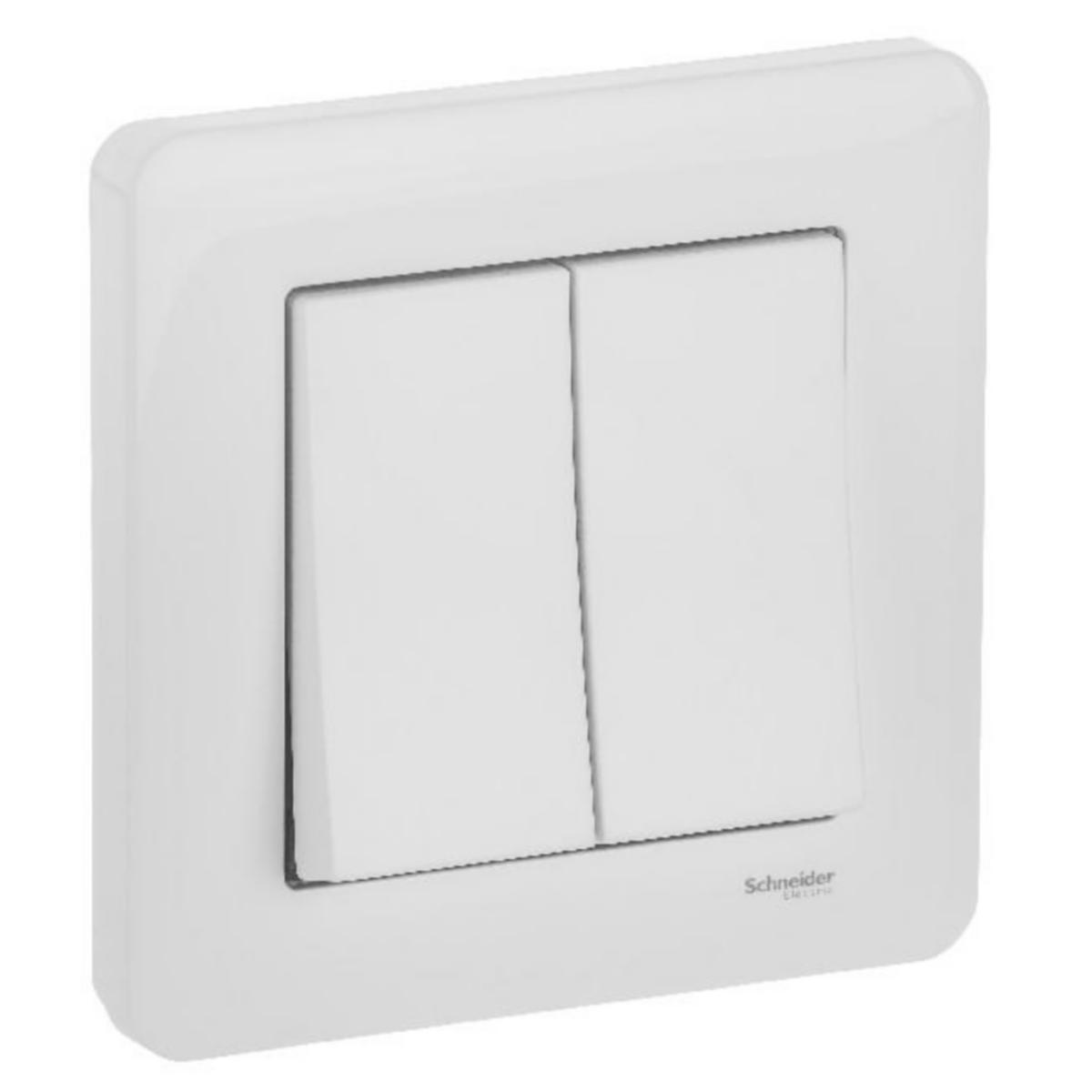 Strömställare Schneider Electric Exxact IP44 förpackning - EXXACT BRYTARE INFÄLLD 5/16A/IP44 2X UKJ VIT