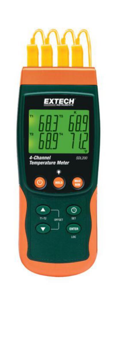 Temperatur Datalogger SDL200 Extech - VÄRMEMÄTARE EXTECH DATALOGGER 4-KANAL