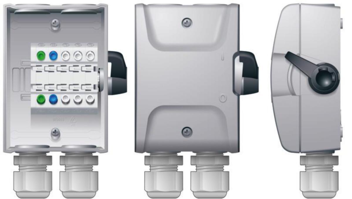 Säkerhetsbrytare med Norwesco SAQ fjäderplintar - SÄKERHETSBRYTARE NORWESCO SAQ 316H 3X16A 500V 7.5KW IP65