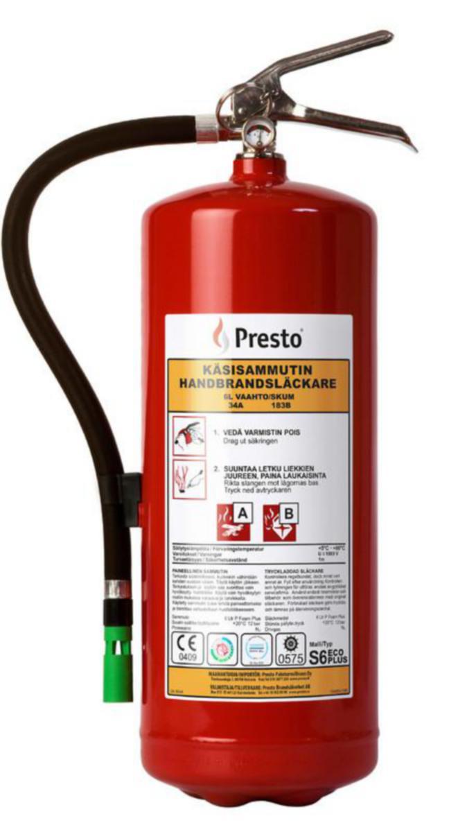 Skumsläckare Presto - BRANDSLÄCKARE PRESTO 6 L S6 ECO PLUS 34A 183B SKUM