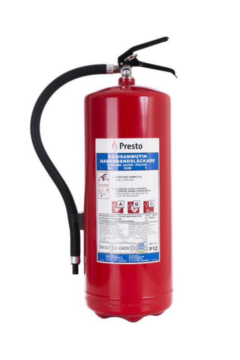 Pulversläckare Presto - BRANDSLÄCKARE PRESTO 12 KG P12 55A 233B C PULVER