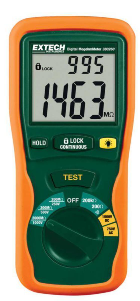 Isolationstestare 380260 Extech - ISOLATIONSPROVARE EXTECH DIGITAL 250/500/1000V