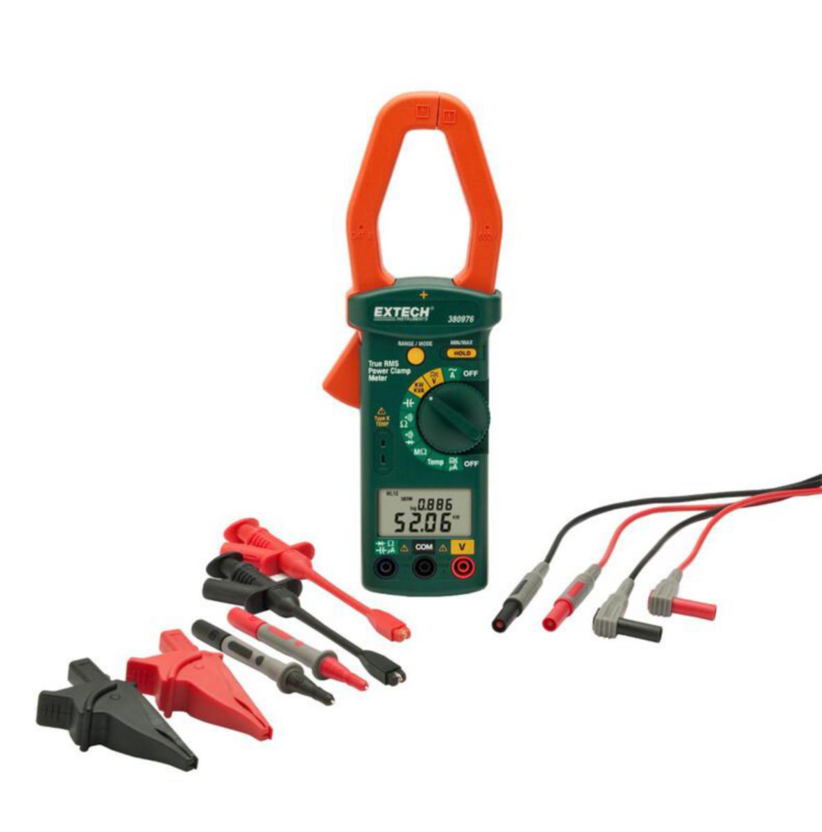 Strömmätare sats 380976-K Extech - STRÖMMÄTARE EXTECH 1-FAS/3V-FAS 1000A AC