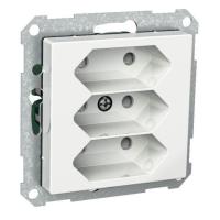 Vägguttag Schneider Electric Exxact Euro 3-delad centrumplatta