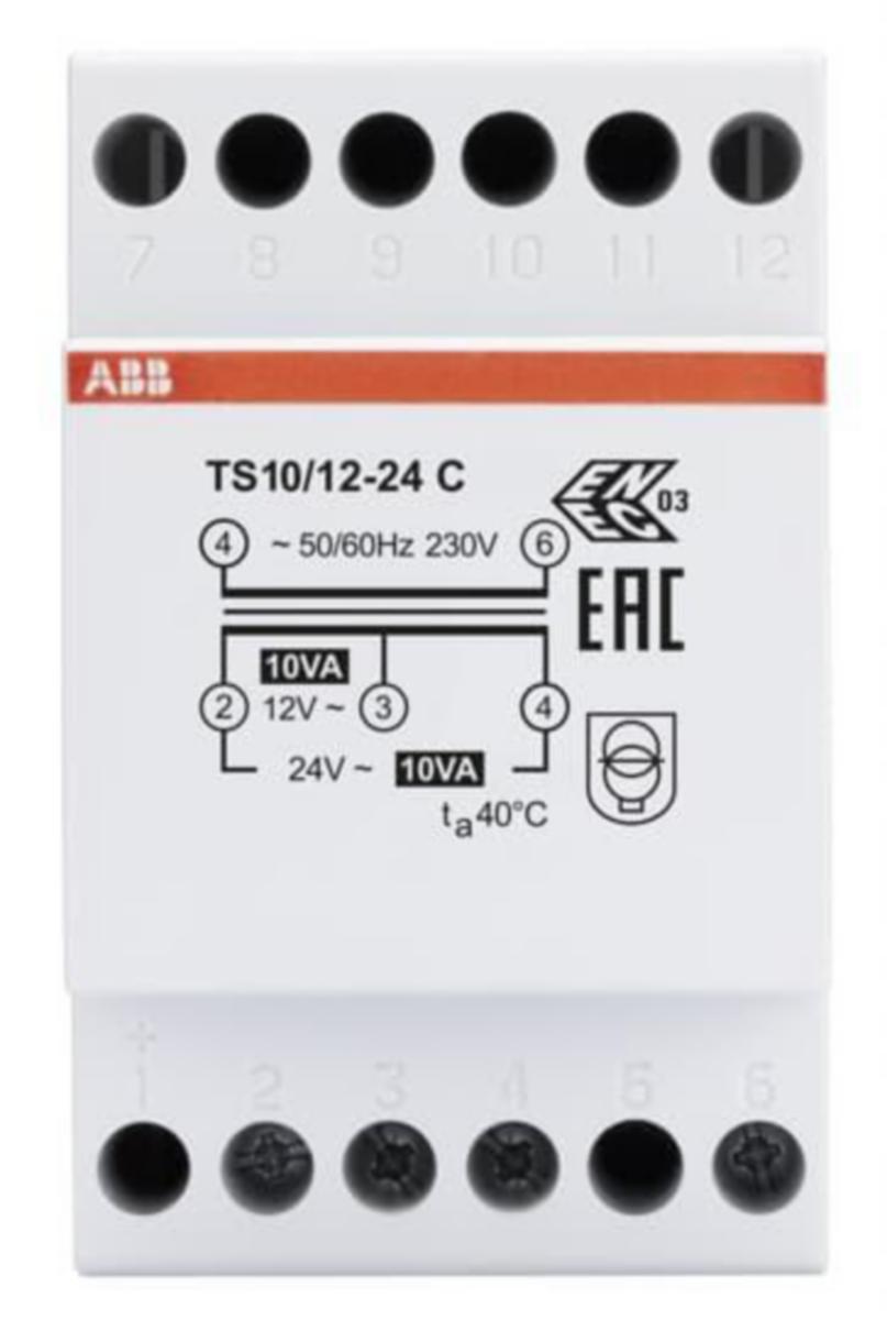 Skyddsspänningstransformator ABB - SÄKERHETSTRANSFORMATOR 230/12-24VAC SELV 10VA