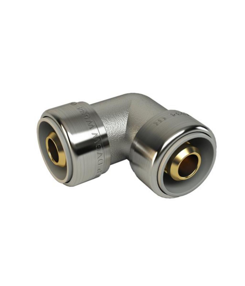 Vinkel 90° PushFit krom, LK -