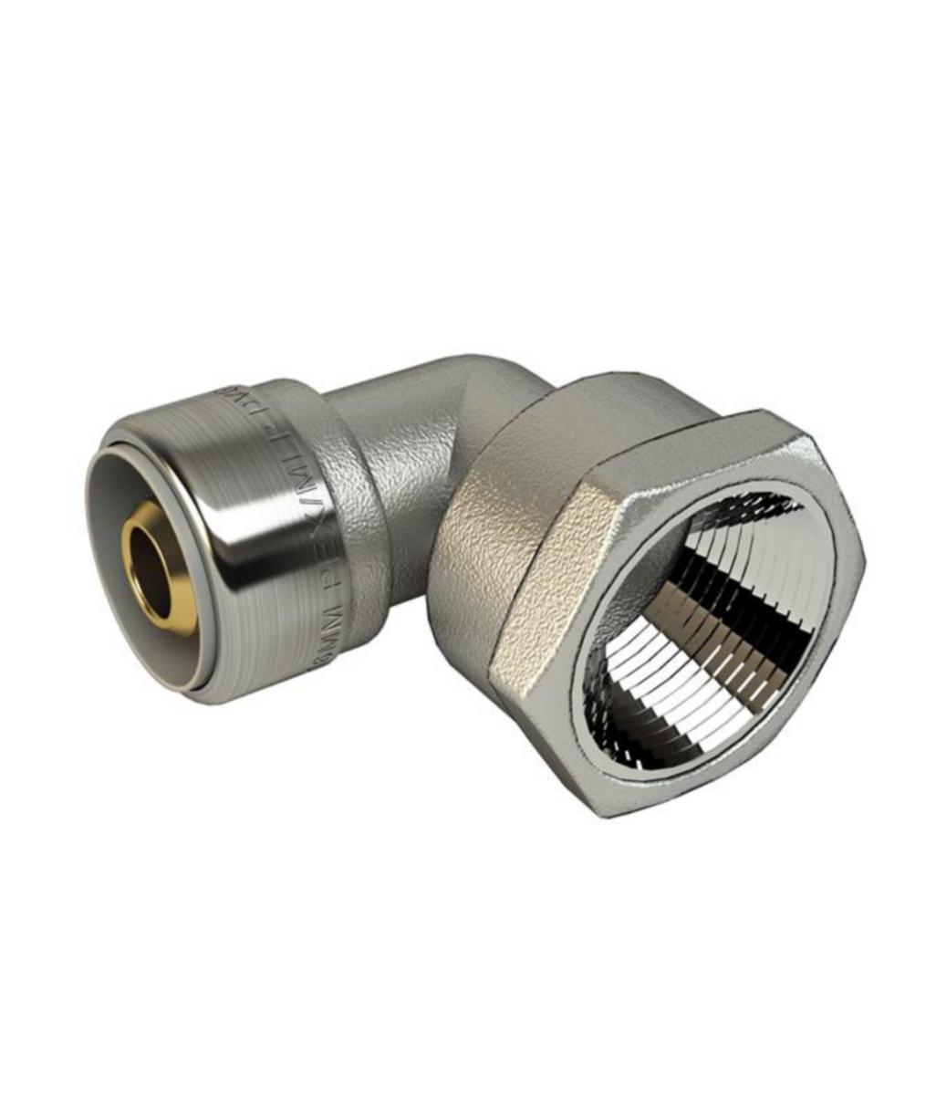 Vinkelkoppling PushFit inv gg krom, LK -