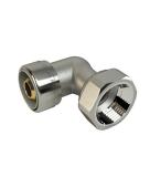 Vinkelkoppling PushFit m. lekande mutter krom, LK