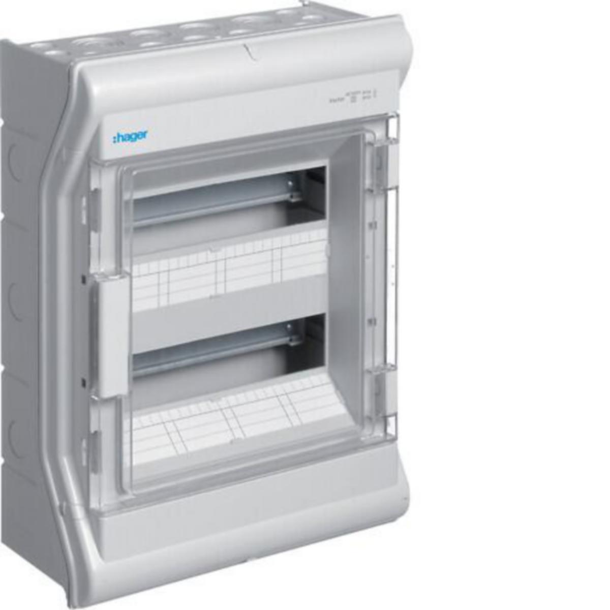 Modulkapsling ytmontage PC Hager Vector VE212AK - DOSA VE212AK 2x12MOD PS/PC IP54