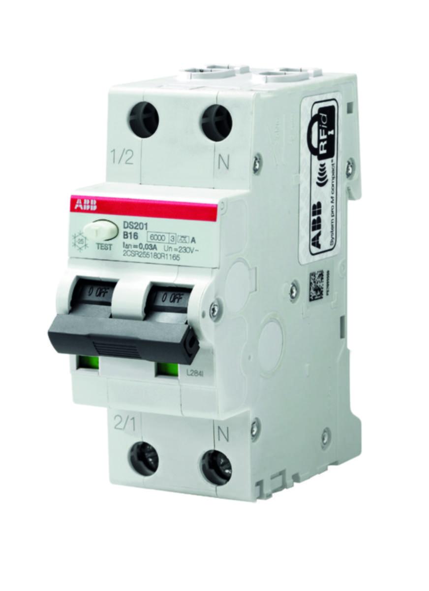 Personskyddsautomat ABB 2-pol. C 300mA - PERSONSKYDDSBRYTARE 2-POLIG C-KARAKT. 2A 300MA