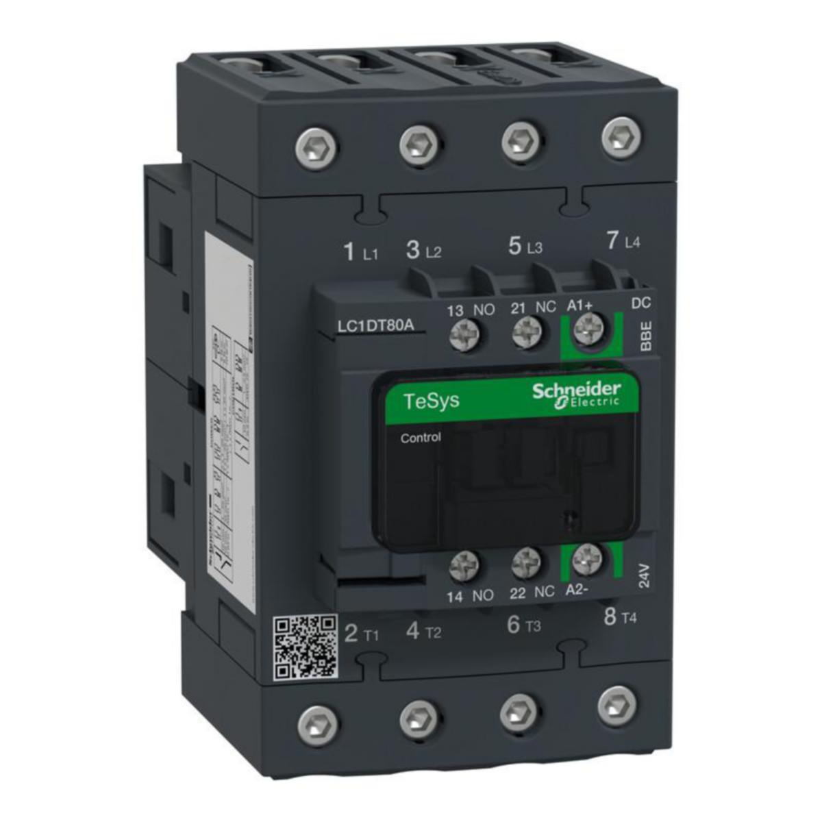 Kontaktor Schneider Electric TeSys - KONTAKTOR 80A/AC1 4SL 1+1 24VDC PLC