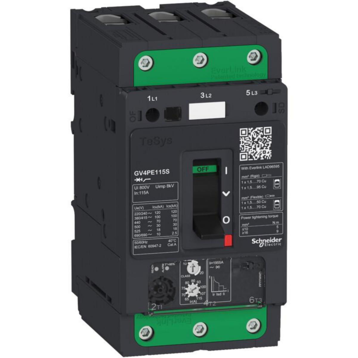 Motorskyddsbrytare Schneider Electric TeSys - MOTORSKYDDSBRYTARE 40-80A 22-37KW 400V50KA VIPP
