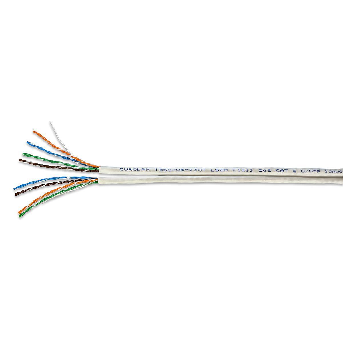Datakabel C6 2xUTP vit LSZH Dca - NÄTVERKSDATAKABEL-CAT6 SIAM EUROLAN 2 U/UTP DCA K500 VIT