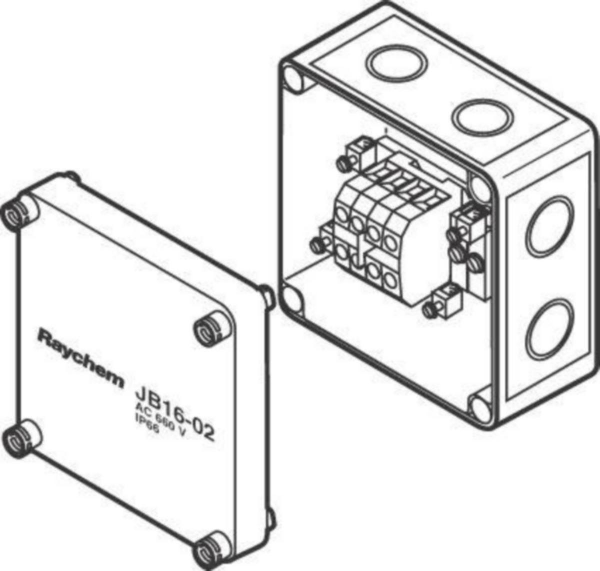 Kopplingsdosa JB16-02, Raychem - KOPPLINGSDOSA RAYCHEM JB16-02 SIS UTTAGPLINT IP65
