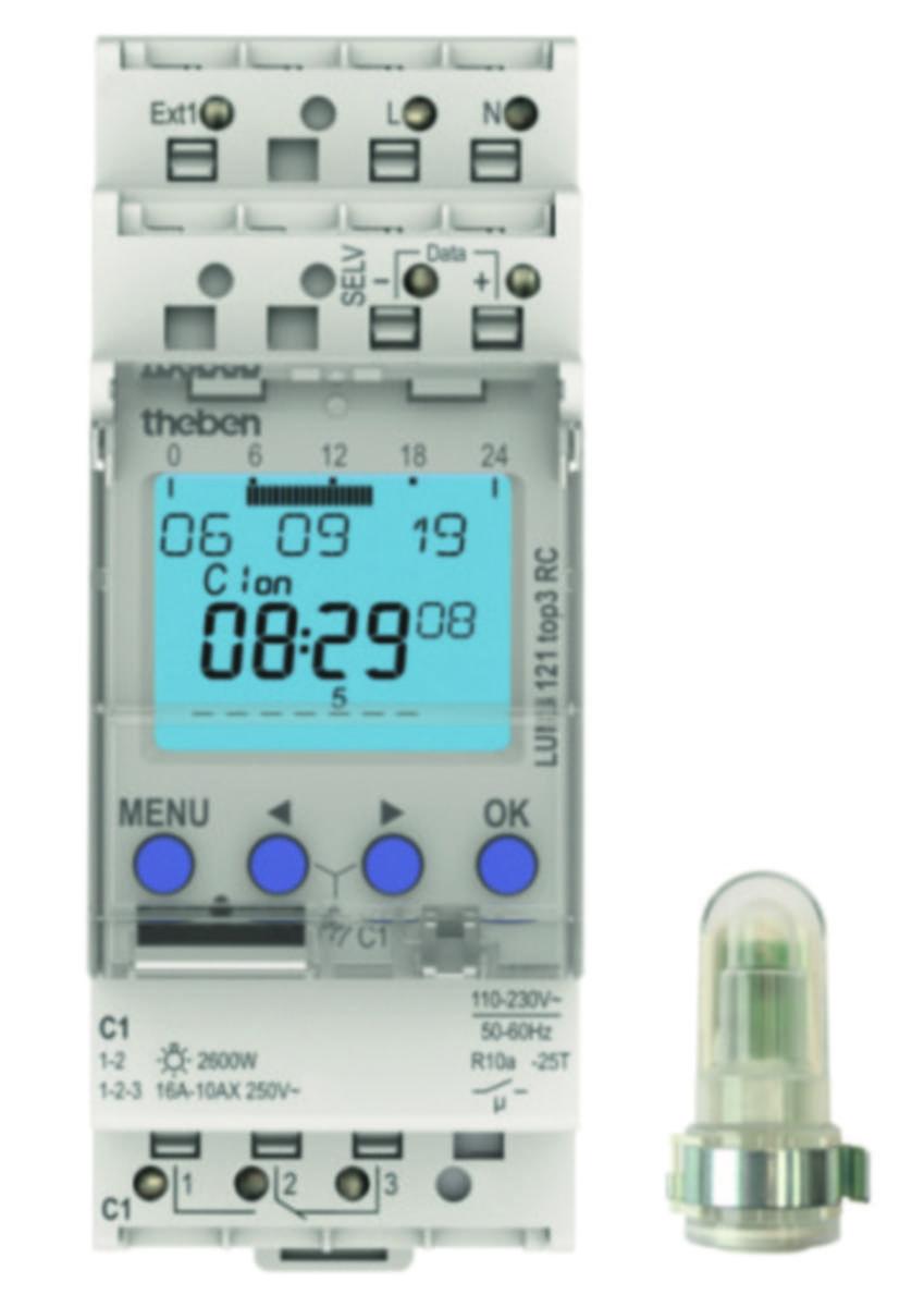 Ljusrelä Theben Luna med klocka - SKYMNINGSBRYTARE MED ETT STOPP 121 TOP3 RC 1-KAN AL