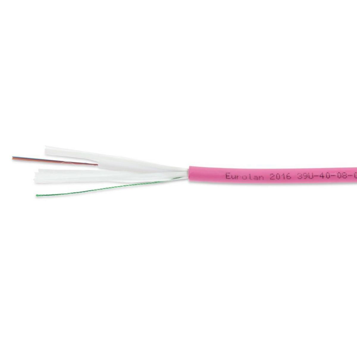 Optisk fiberkabel Eurolan OM4 in-/ut Cca UNI LT - OPTISK KABEL IN-/UT EUROLAN 4XOM4 CENTRAL TUBE CCA