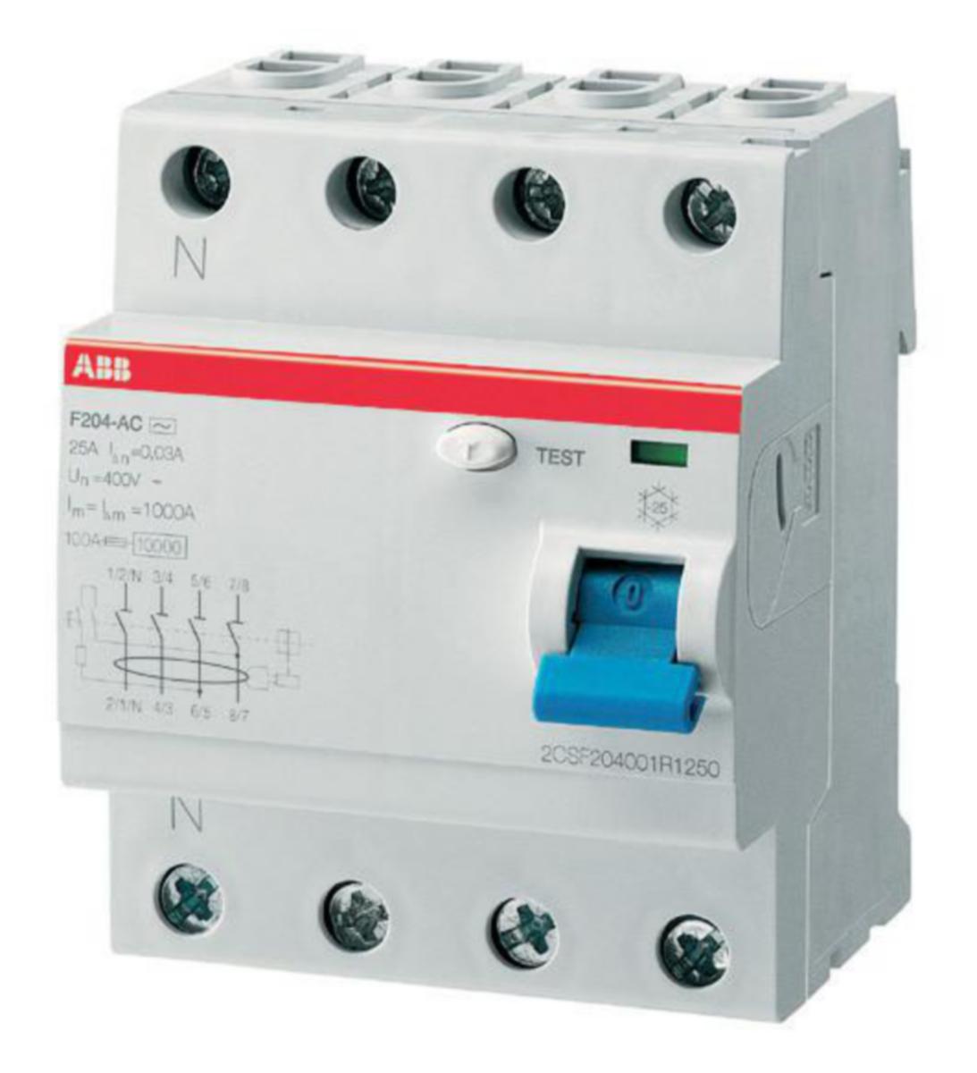 Jordfelsbrytare Selektiv 300mA ABB - JORDFELSBRYTARE ABB F204S-63/0.3 4-POL 63A/300mA