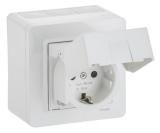 Uttag Schneider Electric Exxact med jordfelsbrytare IP44