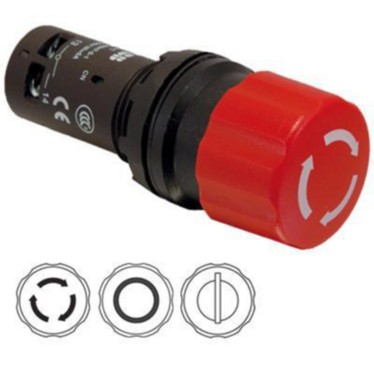 Nödstopp-tryckknapp, ABB - NÖDSTOPKNAPP ABB CE3P-10R-02 RÖD 30mm DRA 2A