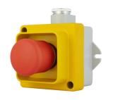 Nödstopp-tryckknapp med en skyddande ram IP67 115-500VAC Selcast