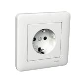 Vägguttag Schneider Electric Exxact 1-vägs med täckplatta