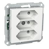 Vägguttag Schneider Electric Exxact Euro 3-delad centrumplatta